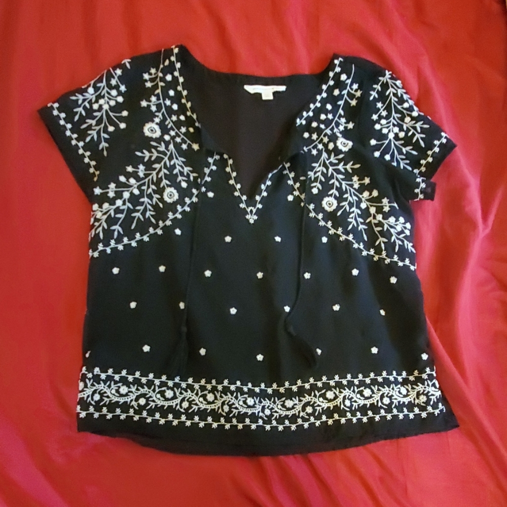 American eagle sheer black blouse